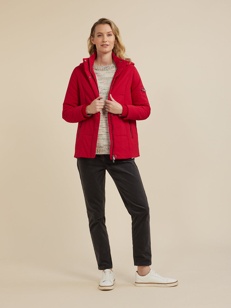Yarra Trail Quilted Parka Rhubarb Burton's Clothing Co.