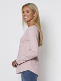 Long Sleeve Crew Neck Tee | Blush