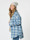 Perisher Check Shacket | Cornflower