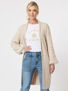 Alison Long Line Cardigan | Natural