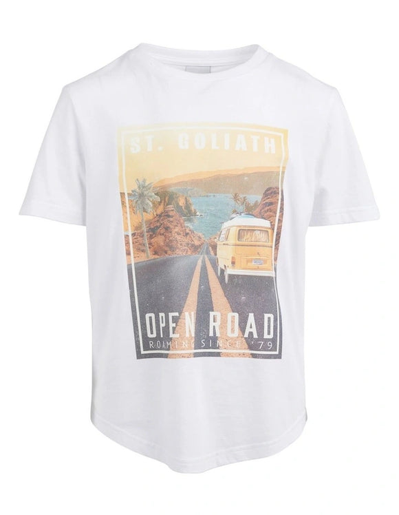 Kids Snt Goliath Van Life Tee | White