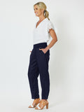 GS RIBBED WAIST LINEN PANTS