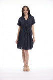 ORIENTIQUE | Linen Blend Dress Collar Buttonthrough