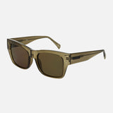 Carve Zeus Sunglasses | Gloss Crystal Olive Leaf with Brown Lens