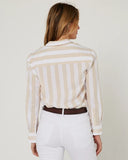 PILBARA WOMENS JACQUELIN CLASSIC COTTON SHIRT | STONE-WHITE