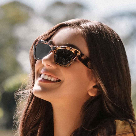 Carve Tahoe Sunglasses | Milky Tort with Dark Grey Lens
