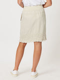 Ruffle Hem Linen Skirt