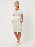 Ruffle Hem Linen Skirt