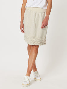 Ruffle Hem Linen Skirt