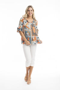 Orientique  Kauai Frill Sleeve Top