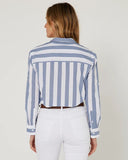 PILBARA | Womens Jacquelin Classic Cotton Shirt | CHAMBRAY/WHITE