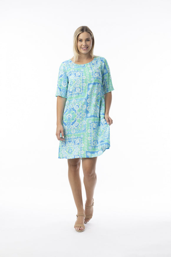 Orientique Montevideo Aqua Dress Contemporary