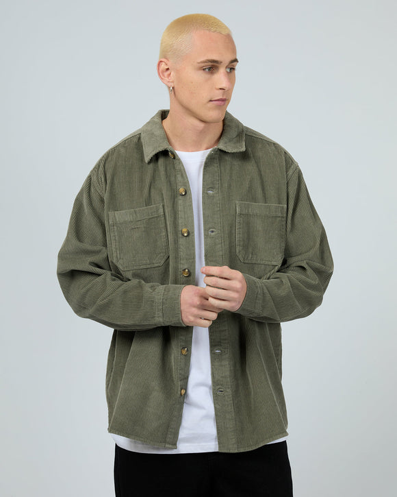 SILENT THEORY CORD OVER SHIRT \ KHAKI
