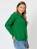 Valerie V Neck Knit - Emerald