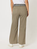 Threadz Georgia Stretch Cotton Wide Leg Jean - Khaki