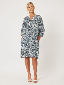 G0RDON SMITH Animal Print Linen Dress |