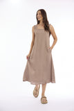 ORIENTIQUE | Linen Solid Dress Strappy