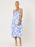 PANTILE PRINT REVERSIBLE DRESS - BLUE