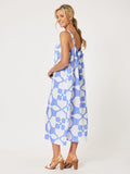 PANTILE PRINT REVERSIBLE DRESS - BLUE