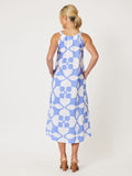 PANTILE PRINT REVERSIBLE DRESS - BLUE