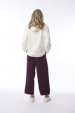 ORIENTIQUE PONTE PANT OVERSIZE SIDE BAND | 4671P WINE