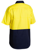 HI VIS Open Front Cool Vent Shirt | Yellow-Navy