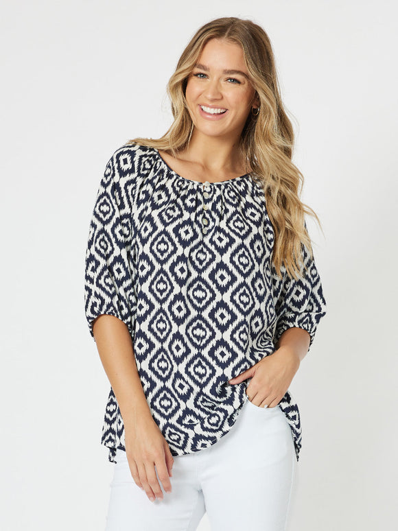 THREADZ|DIAMOND PRINT TUNIC #46045