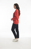 V-neck Cable Knit Jumper | Flame Red