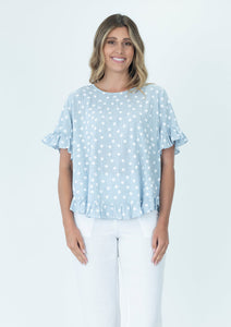 RENOMA  Spot Frill Top