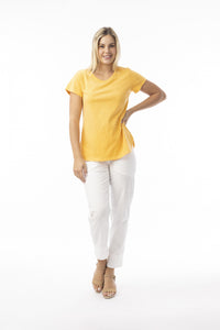 Orientique Essentials KNIT TEE CREW/ SAFFRON