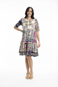 Orientique Sotavento Layered Dress with round Neckline