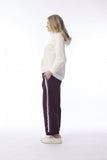 ORIENTIQUE PONTE PANT OVERSIZE SIDE BAND | 4671P WINE