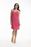 ORIENTIQUE Long Cotton Dress Slip HOT PINK