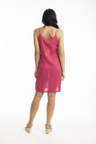 ORIENTIQUE Long Cotton Dress Slip HOT PINK