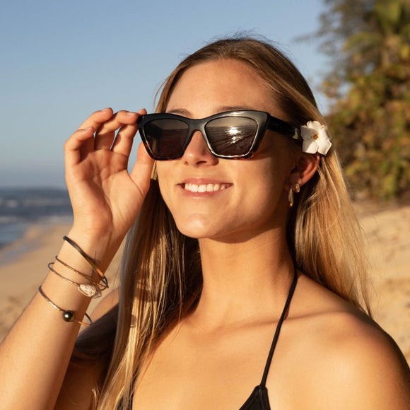 Carve Tahoe II Alyssa Spencer Polarized Sunglasses | Gloss Black Tort with Grey Lens