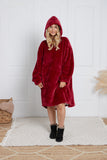 Long Slave Blanket Hoodie | Red