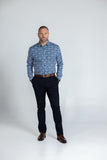 BLKWD MENS DALE LONG SLEEVE STRETCH SHIRT| NAVY