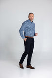 BLKWD MENS DALE LONG SLEEVE STRETCH SHIRT| NAVY