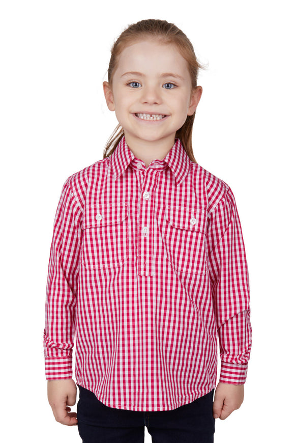 KIDS DANA 1/2 PLACKET LONG SLEEVE SHIRT