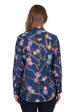 HARD SLOG WOMENS JOLIE FULL PLACKT LONG SLEEVE SHIRT | NAVY