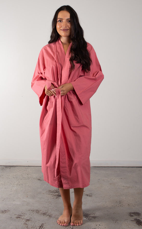 Linens Unlimited Pink Clay  Long Kimono