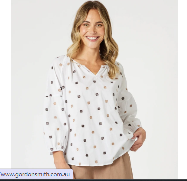 GORDON SMITH RATTAN EMB TOP