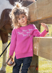 Running Ponies Knit Jumper | Pink