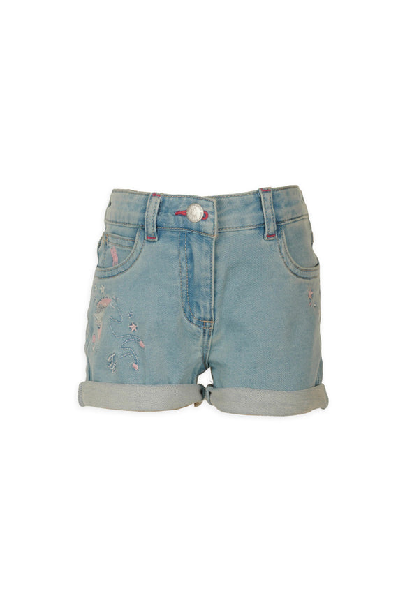 Girls Kit Denim Short | Light Indigo