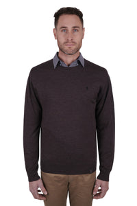 Mens Lachlan Knit Jumper | Chestnut Marle