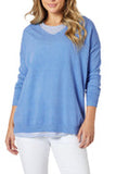 THREADZ | ISABELLA KNIT WITH STRIPE CAMI - 47690 BLUE
