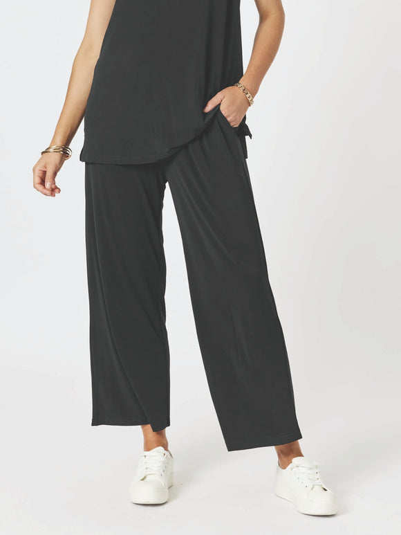 CLARITY TRAVEL JERSEY WIDE LEG PANT | BLACK - 48405