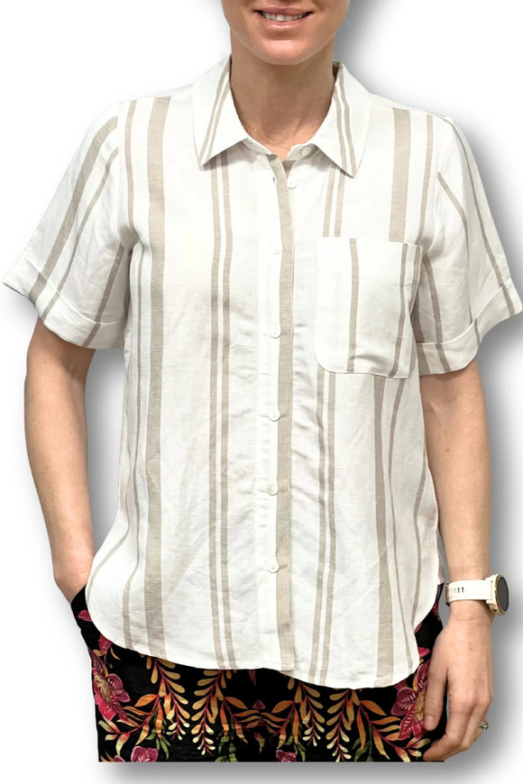 YARRA TRAIL BYRON SHIRT | WHITE\TWINE