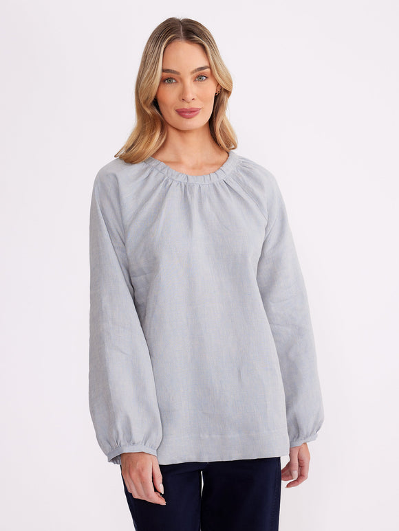 Yarra Trail Shot Linen Top