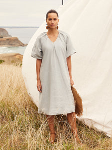 Yarra Trail Shot Linen Dress